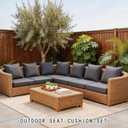 Outdoor Deep Seat Cushion Set,24x24 Inch Chair Cushions Set of 2,Rocking Chair Pad, Fade Resistant Patio Cushions with Removable Cover Deep Seat Back Cushion with Straps for Chair Sofa Couch Dark Grey