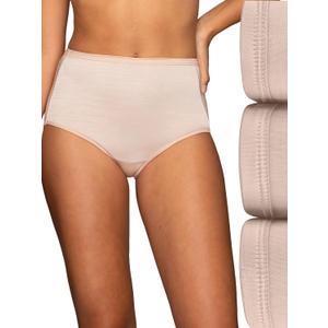 Vanity Fair Women's Illumination Brief Panties, Silky Stretch & Satin Trim (Beige, XXL)