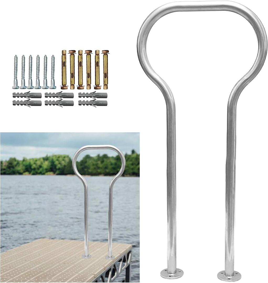 Boat Dock Boarding handrail, Safety Grab bar/Hand Railing for Dock, 42.1" H