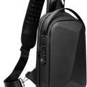 FENRUIEN Anti-Theft Crossbody Sling Backpack Bag for Men Hard Shell with USB, Shoulder Pack Lock Waterproof 10.2 inch Single Strap for Travel Hiking