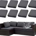 Outdoor Cushion Covers Set,8PCS Patio Furniture Couch Seat Slipcovers, Replacement for Sofa Sectional Chair(CoverOnly) (Grey)