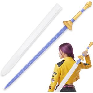 41" Anime Cosplay Sword with Sheath, Non-3D Printed & Back-Carry, Collectible Prop for Costume&Display - Purple Sword