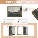 Framed Claude Monet Wall Art  Vintage Landscape Painting Wall Decor, Impressionist Living Room Wall Art, Classic Aesthetic Canvas Prints for Bedroom Kitchen Bathroom  12"x16" (Seine River)