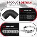 12Pcs - 2.5" Universal Aluminum Turbo Intercooler Piping U-Pipe Kit w/Silicone Coupler and Stainless Steel T-Clamps DIY Custom Pipe Polished