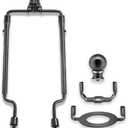 7 8 9 10 inch Lamp Shade Harp Holder,Adjustable Lamp Harp Kit,Fit Both Standard Lamp Rod and E26 Light Base UNO Fitter Adapter,with 2 Shade Attaching Finial Top (Black Color - 1 Set)