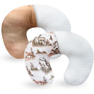 Dormlony Nursing Pillow with 2 Piece Removable Ultra Soft&Stretchy Cover, Nursing Pillows for Breastfeeding, Tummy time and Baby Sitting Support, Deer Pattern