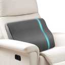 Lumbar Support Pillow for Recliner,Large Memory Foam Back Support Cushion for Sofa & Gaming Chair, Ergonomic Backrest Pillow for Elderly, Comfortable Couch Cushion with Machine Washable Cover,Gray