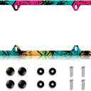 Palm License Plate Frame - Colorful Palm License Plate Holder, Rust-Proof Auto Stainless Steel Parts License Plate Cover Decoration for Standard Us 12x6 Inch