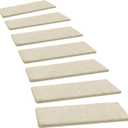 PURE ERA Carpet Stair Treads Ultra Plush 8" X 30" Soft Indoor Stair Protectors Pet-Friendly Non-Slip Skid Resistant Tape Free Washable Reusable(14 Pieces, Beige)