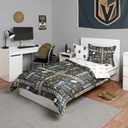 FOCO Vegas Golden Knights NHL Team Color Bed in a Bag Comforter Bedding 5 Piece Set - Twin