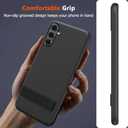 for Samsung Galaxy A07 2025 Phone Case with Glass Screen Protector, [3 Stand Ways] Metal Kickstand/Stand Silicone TPU Slim Fit Shockproof Protective Cover Case for Samsung Galaxy A07 - Black