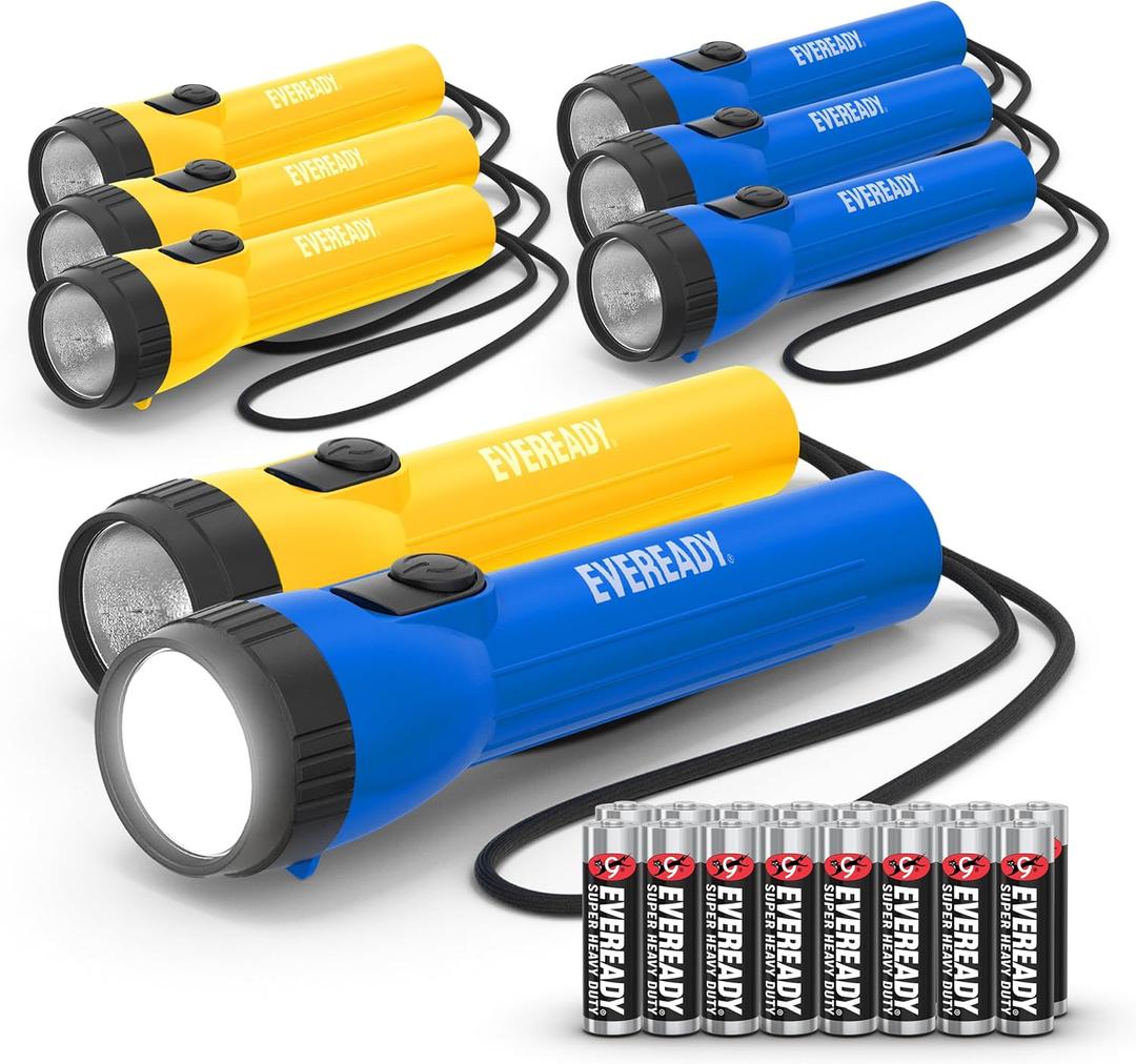 Eveready LED Flashlight (8-Pack) Bright Reliable Flashlights for General Purpose, Great for Camping, Car, Emergency Storm Power Outage Handheld Flashlight (Batteries Included)