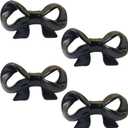 Zinc Alloy Bow Knobs Black Cabinet Handle Drawer Pulls Home Kitchen Decorative Cupboard Dresser Wardrobe Cabinet Knobs 4 Pieces
