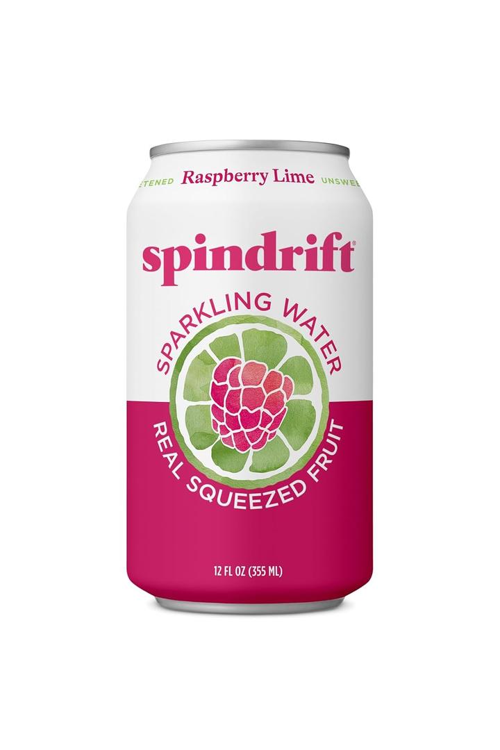 4 x Spindrift Sparkling Water, Raspberry & Lime, 12 fl oz (EXP 04/22/27)
