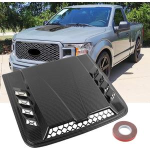 Universal Hood Air Vent,Car Hood Vents,Hood Vents for Trucks, Universal Hood Scoop for Cars,Suit for Colorado, Dodge Ram 1500 2500 3500,GMC Sierra(Carbon Fiber Pattern), 20 x 18.5 inches
