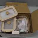 Ziruma Non-Toxic 1.5 cup Glass Food Storage Containers with Lids - Overnight Oats, Plastic Free Meal Prep, Reusable, Airtight, Microwave and Freezer Safe, 4 Pack