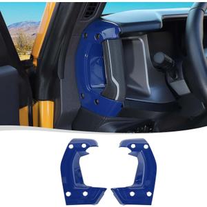 Voodonala for Ford Bronco Center Dash Side Handle Cover ABS Interior Trim Accessories Compatible with Ford Bronco 2021-2023 2&4Doors(Blue,2pcs)