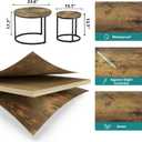 Smuxee Nesting Coffee Table Set of 2, 23.6" Round Coffee Table Rustic Wood Top with Adjustable Non-Slip Feet, Industrial End Table Side Tables for Living Room Bedroom Balcony Yard