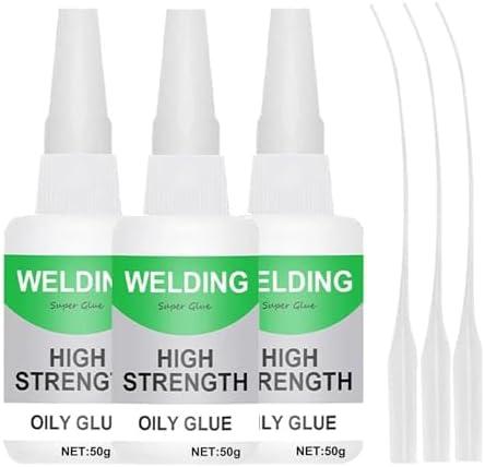 3PCS Welding High Strength Oily Glue 150 Gram (Pack of 3) - Universal Superglue, Mighty Instant Glue for Resin Ceramic Metal Glass