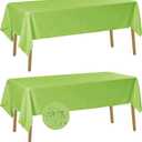 Fokitut 2 Pack Waterproof Rectangle Tablecloth, 60x102 Inch, Stain Resistant and Wrinkle Polyester Table Cloth, Fabric Table Cover for Kitchen Dining, Wedding, Party, Holiday Dinner-Apple Green