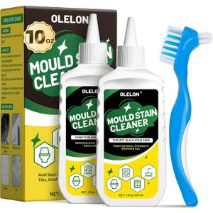 OLELON Mold Stain Remover Gel for Washing Machine Cleaner Front Loader Rubber Grout Cleaner Home Stain Removal Gel for Washer Showers Bathroom and Floor Tile - 300ML (5 Fl Oz (Pack of 2))