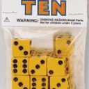 Koplow Games Yellow with Black pips 16mm (5/8in) D6 Dice (10)