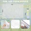 1500 Pieces Puzzle Board Cover Mat, 34"x26" Jigsaw Puzzle Table Cover with Locking Buckles, Transparent and Frosted Replacement Cover (Cover Mat Only)