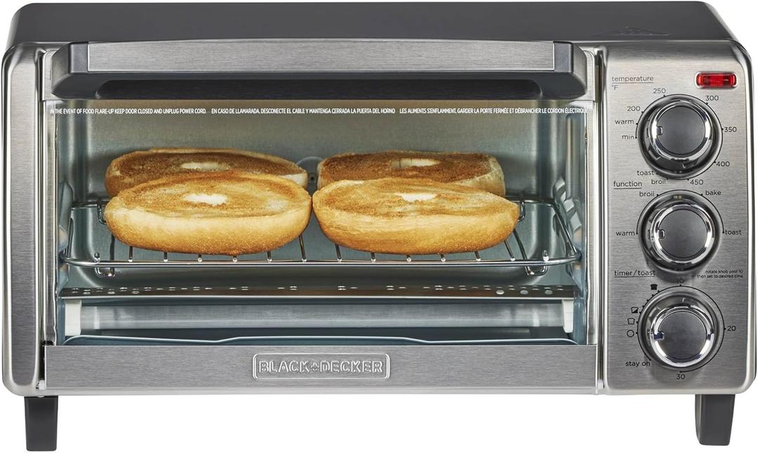 BLACK+DECKER TO1313SBD Toaster Oven, 15.47 Inch, Silver
