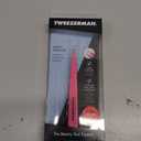 Tweezerman Stainless Steel Slant Tweezer - Eyebrow Tweezers for Women and Men (1230-PR Neon Pink)