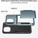for iPhone 14 Case with Card Holder [Max 5 Cards] Heavy Duty Protective Shockproof Case Dual Layer Hidden Sliding Card Slot Wallet Case for iPhone 14 Phone Case Women&Men 6.1'' (Blue)