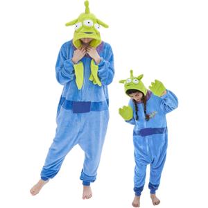 GONAAP Unisex Adult Onesie Pajamas Animal One Piece Halloween Costume Cosplay Sleepwear (Blue, S)