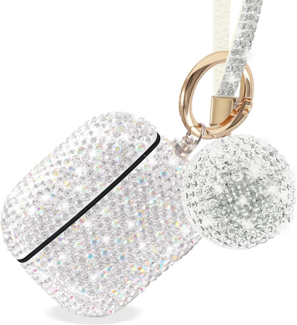 Luxurious Rhinestone AirPods 3rd Generation Case, Protective Bling Diamonds AirPod 3 Charging Case Cover, Bling AirPod Gen 3 Case Gift for Women (Silver)