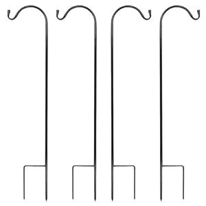 Urban Deco 4PK Heavy Duty Shepherds Hook, 37' Inch Tall Adjustable Height Shepards Hooks for Outdoor, Plant Hangers Garden Stakes, Plant Hooks Pole for Wedding, Garden, Outdoor