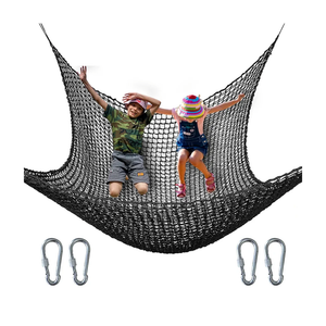 Kids Climbing Cargo Net, 6.5 * 9.8 ft Playground Safety Net, Polyester Double Layers Net Bridge for Inside, Outside, Backyard,Tree House, Obstacle Training, Monkey Bar, Black (6.5 * 9.8)