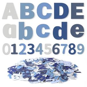 Breling 310 Pieces Felt Letter Bulletin Board Letters Sticker with Number 2" Bulk Self Adhesive ABC Upper Lowercase Sticky Letter for Xmas Gift Bulletin Board Classroom(Blue Color)