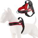 Soft Dog Harness Medium Sized Dogs No-Pull Escape-Proof Front Clip Dog Harness  Adjustable Reflective Padded Vest with Handle & Quick-Release Buckle, Black/Red, M