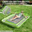 Inflatable Tanning Pool Lounger Float - Jasonwell 4 in 1 Sun Tan Tub Sunbathing Pool Lounge Raft Floatie Toys Water Filled Tanning Bed Mat Pad for Adult Blow Up Kiddie Pool Kids Ball Pit Pool (KR-XXL)
