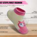 Baby Shoes Boys Girls First Walking Shoes Non Slip Soft Sole Sneakers Toddler Infant Babygirl Sock Shoes (Pink)