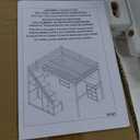 Merax Full Size Wood Loft Bed with Stairs, Built-in Desk, 2 Storage Drawers & Lights, Space Saving Bed for Teens, Adults, Study Loft Bed with Underbed Storage, White