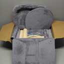 Xin Three Layer Cat Tree with Cat Condo and Two Hammocks,Grey (Small)