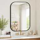 Bathroom Mirror for Wall, Black Bathroom Vanity Mirror for Over Sink 24 x 36, HD Reflection Shatterproof Mirror for Living Room Bedroom Entryway, Metal Frame Rectangular Shape