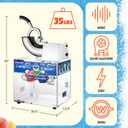 Polar Blast Snow Cone Machine - Acrylic Crushed Ice Maker Grinds Up to 500lbs of Ice Per Hour for Parties, Events, and More by Great Northern Popcorn