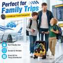 5Pcs Kids Suitcase Set for Boys, 16.5" Hardside Luggage with Spinner Wheels, Truck Travel Carry on Luggage Airline Approved (Black)
