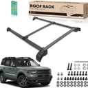 YHTAUTO Car Roof Rack Cross Bar + Side Rails Compatible with Ford Bronco 2021-2024, Not Fit for Badlands & Raptor Models, 165 Lbs Aluminum Alloy Cargo Bar & Side Roof Rails for Rooftop Tent Kayak Bike