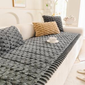 Pet Couch Cover for Dogs Washable Pet-Friendly Dog Sofa Protector for Furniture Boho Pets Mat for Couches and Sofas (27.6x82.7, Dark Dim Gray)