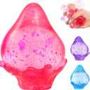 Glitter Water Drop Squishy, Sugar Squishies Rain Drop,Stress Relief Fidget Squeeze Toy (Blue)