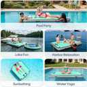 Inflatable Floating Dock, Lake Floats Pool Float Water Island Raft, Inflatable Dock River Floats Inflatable Platform for Yacht, Floating Mat for Lake, Boat Floating Mat for Pool Ocean 5FT/8FT/10FT