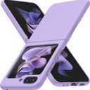 Compatible with Samsung Galaxy Z Flip 5 Case, Clear Hard PC Cover Cute Simple Never Yellowing Lightweight Matte Protective Slim Bumper Phone Case for Samsung Galaxy Z Flip 5, Purple(6-25)