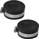 Fernco QC-102 2 Pack 2-in. Qwik Cap Flexible PVC Pipe Cap with Stainless Steel Clamps, Black