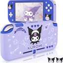 DLseego Little Naughty Rabbit Switch Lite Protective Case Cute TPU Soft Cover Shock Absorption Anti-Scratch Shell with 2PCS Lovely Devil Bunny Thumb Grips for Switch 2019 Version - Purple